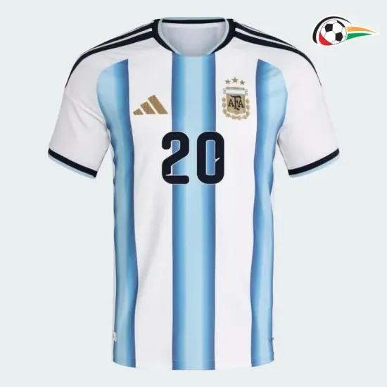 Camisa Titular Mac Allister 20 Argentina 2026 Azul/Branco