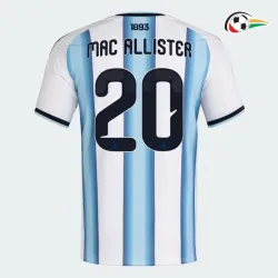 Camisa Titular Mac Allister 20 Argentina 2026 Azul/Branco