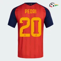 Camisa Titular Pedri 20 España 2026 Vermelho/Azul
