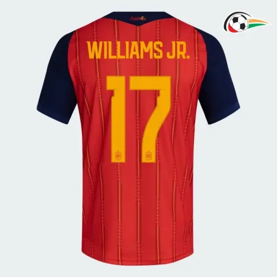 Camisa Titular Williams.Jr 17 España 2026 Vermelho/Azul