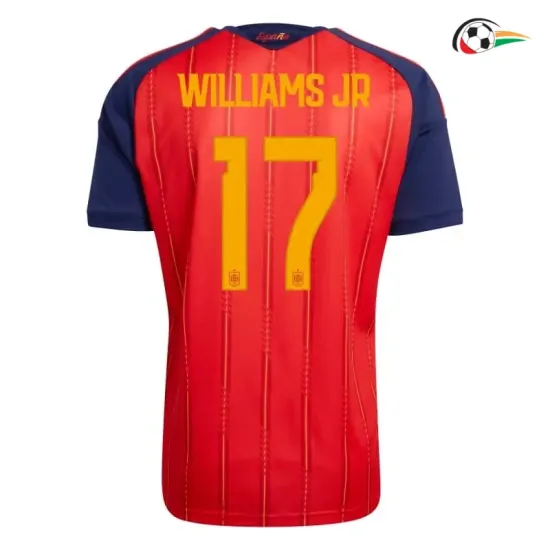 Camisa Titular Williams Jr 17 España 2026 Vermelho/Azul