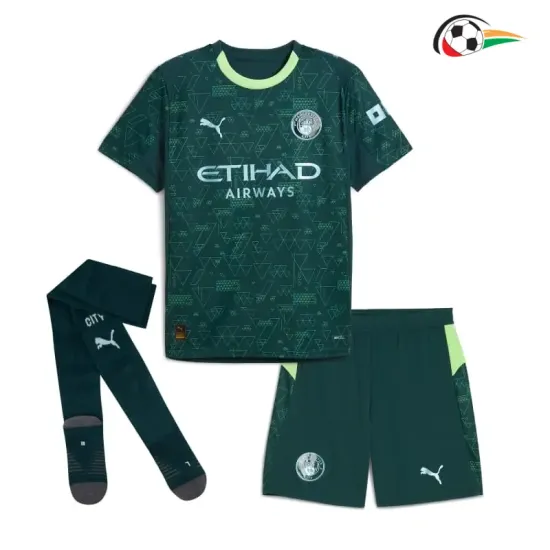 Camisa 4 Infantil Manchester City 2025/2026 Verde