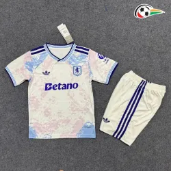 Camisa Alternativa Infantil Aston Villa 2025/2026 Branco