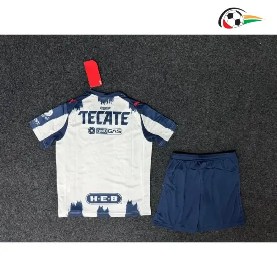 Camisa Titular Infantil Monterrey 2025/2026 Branco/Azul Marinho