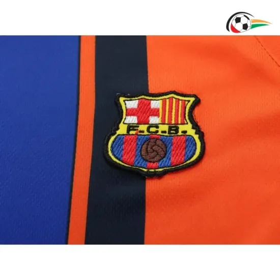 Camisa Retrô Reserva Infantil Barcelona 1997/98 Laranja/Azul