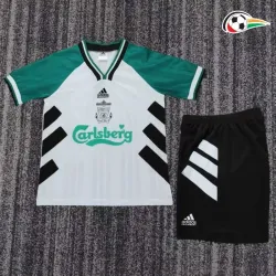 Camisa Retrô Reserva Infantil Liverpool 1993/95 Branco/Verde
