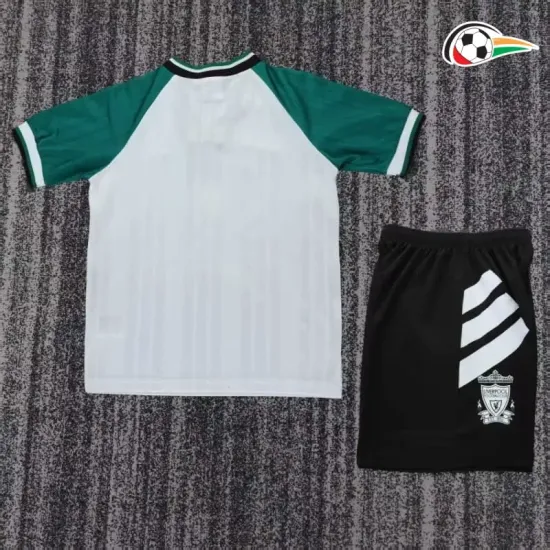 Camisa Retrô Reserva Infantil Liverpool 1993/95 Branco/Verde
