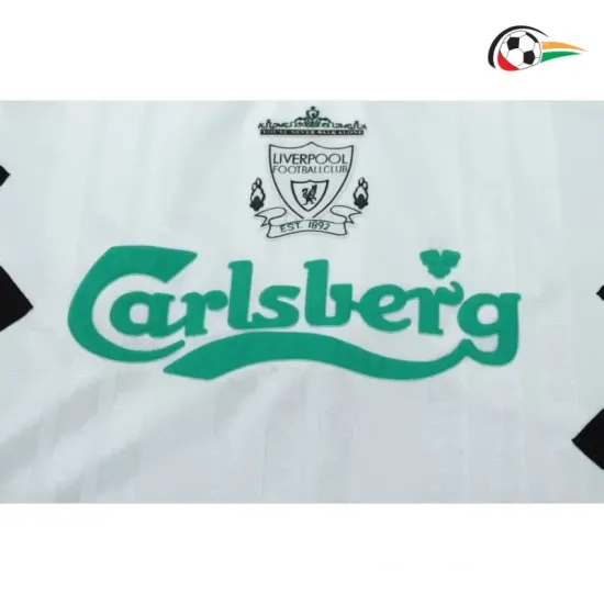 Camisa Retrô Reserva Infantil Liverpool 1993/95 Branco/Verde