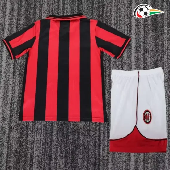 Camisa Retrô Titular Infantil AC Milan 1997/98 Vermelho/Preto