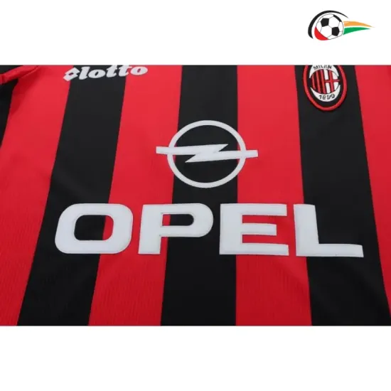 Camisa Retrô Titular Infantil AC Milan 1997/98 Vermelho/Preto