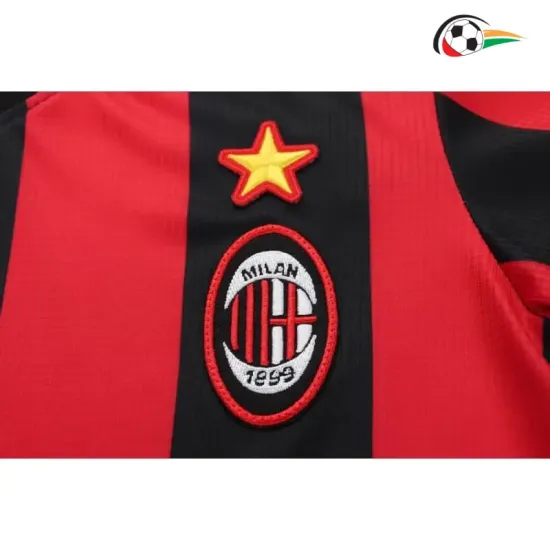 Camisa Retrô Titular Infantil AC Milan 1997/98 Vermelho/Preto