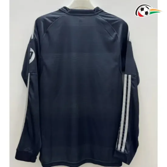 Camisa Reserva Real Madrid 2025/2026 Azul Marinho com Patch HP Manga Longa