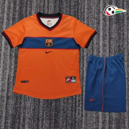 Camisa Retrô Alternativa Infantil Barcelona 1998/99 Laranja