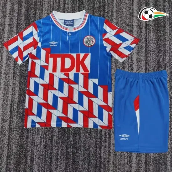 Camisa Retrô Reserva Infantil Ajax 1989/90 Azul/Vermelho