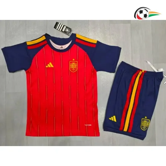 Camisa Titular Infantil España 2026 Vermelho/Azul