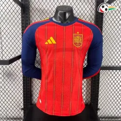 Camisa Titular Versão Jogador España 2026 Vermelho/Azul Manga Longa