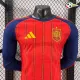 Camisa Titular Versão Jogador España 2026 Vermelho/Azul Manga Longa