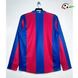 Camisa Retrô Titular Barcelona 2007/08 Vermelho/Azul Manga Longa