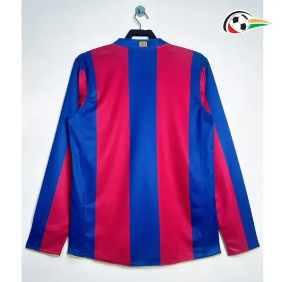Camisa Retrô Titular Barcelona 2007/08 Vermelho/Azul Manga Longa