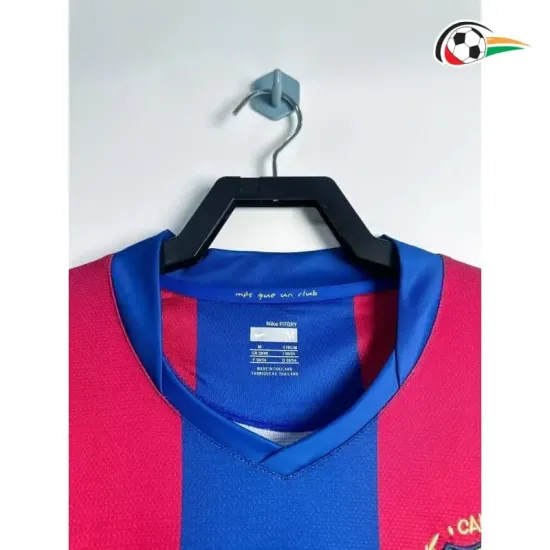Camisa Retrô Titular Barcelona 2007/08 Vermelho/Azul Manga Longa