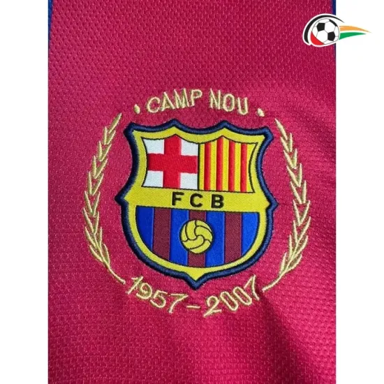 Camisa Retrô Titular Barcelona 2007/08 Vermelho/Azul Manga Longa
