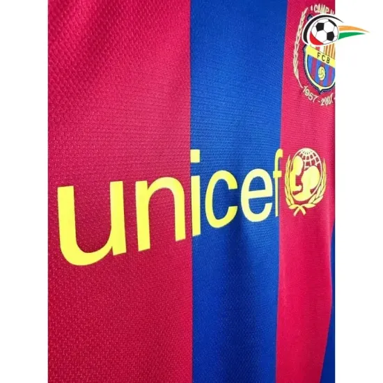 Camisa Retrô Titular Barcelona 2007/08 Vermelho/Azul Manga Longa