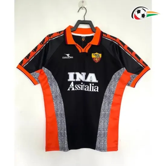 Camisa Retrô Alternativa AS Roma 1998/99 Preto/Laranja/Cinza