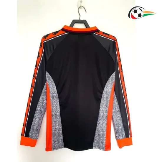 Camisa Retrô Alternativa AS Roma 1998/99 Preto/Laranja/Cinza Manga Longa