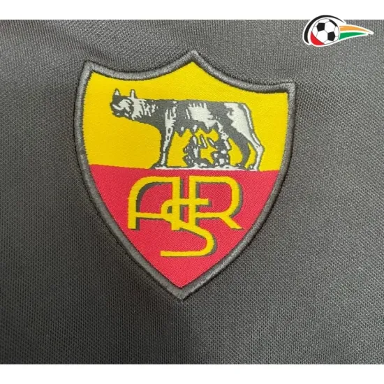 Camisa Retrô Alternativa AS Roma 1998/99 Preto/Laranja/Cinza Manga Longa