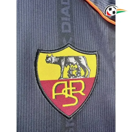 Camisa Retrô Alternativa AS Roma 1999/00 Azul Marinho Manga Longa