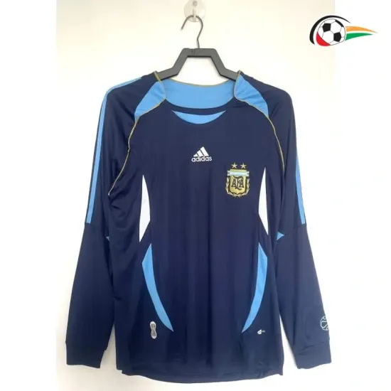Camisa Retrô Reserva Argentina 2006 Azul Marinho Manga Longa