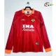 Camisa Retrô Titular AS Roma 1999/00 Vermelho Manga Longa