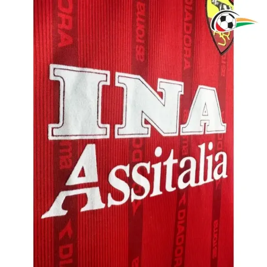 Camisa Retrô Titular AS Roma 1999/00 Vermelho Manga Longa