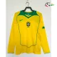 Camisa Retrô Titular Brasil 2004 Amarelo Manga Longa