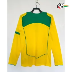 Camisa Retrô Titular Brasil 2004 Amarelo Manga Longa