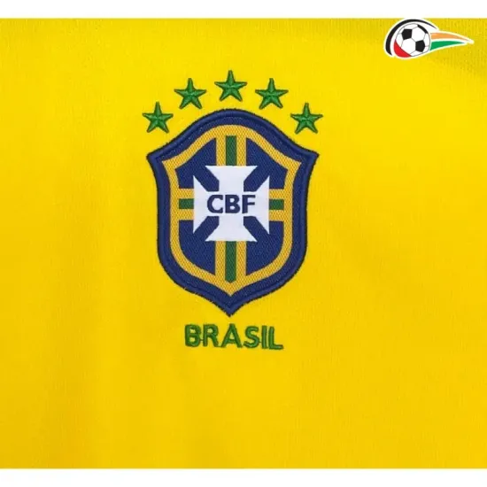 Camisa Retrô Titular Brasil 2004 Amarelo Manga Longa
