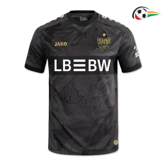 Camisa Alternativa VfB Stuttgart 2025/2026 Cinza/Preto