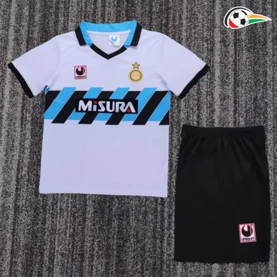 Camisa Retrô Reserva Infantil Inter de Milan 1990/91 Branco