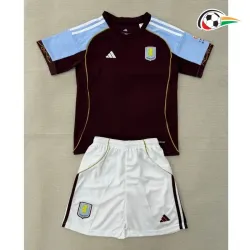 Camisa Titular Infantil Aston Villa 2025/2026 Vermelho Escuro