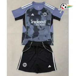 Camisa Alternativa Infantil Eintracht Fráncfort 2025/2026 Preto/Cinza