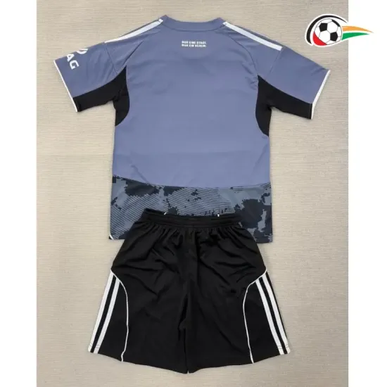 Camisa Alternativa Infantil Eintracht Fráncfort 2025/2026 Preto/Cinza