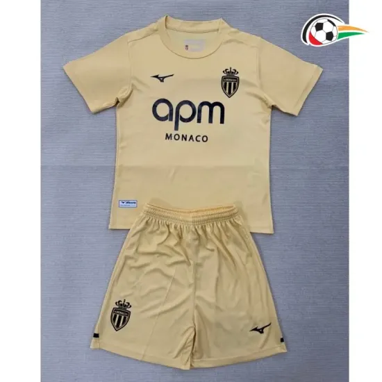 Camisa Alternativa Infantil Monaco 2025/2026 Amarelo Claro