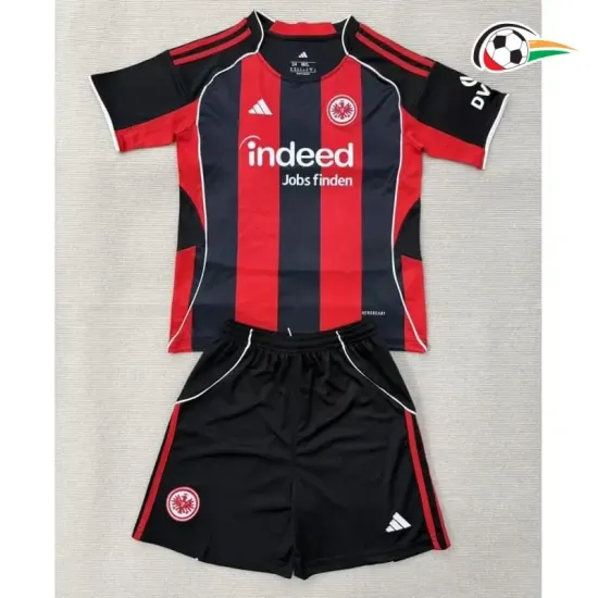 Camisa Titular Infantil Eintracht Fráncfort 2025/2026 Vermelho/Preto