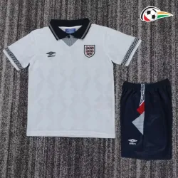 Camisa Retrô Titular Infantil Inglaterra 1990 Branco