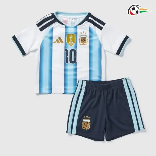 Camisa Titular Infantil Messi 10 Argentina 2026 Azul/Branco