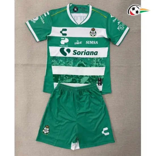 Camisa Titular Infantil Santos Laguna 2025/2026 Verde/Branco
