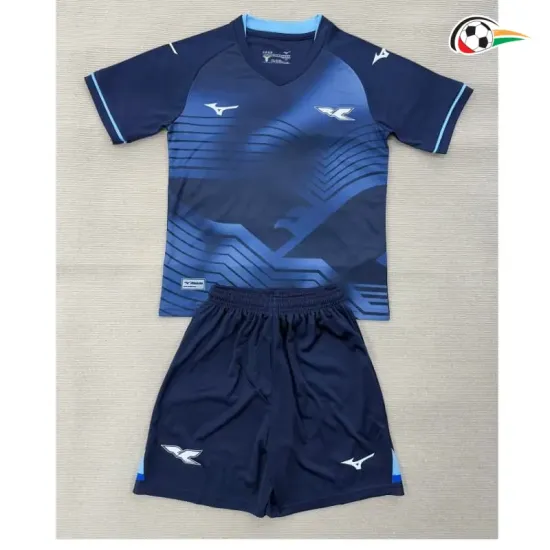 Camisa Alternativa Infantil Lazio 2025/2026 Azul Escuro