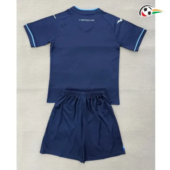 Camisa Alternativa Infantil Lazio 2025/2026 Azul Escuro