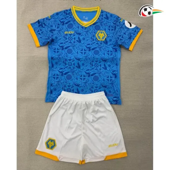 Camisa Alternativa Infantil Wolverhampton Wanderers 2025/2026 Azul