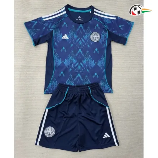 Camisa Reserva Infantil Leicester City 2025/2026 Azul/Azul Marinho